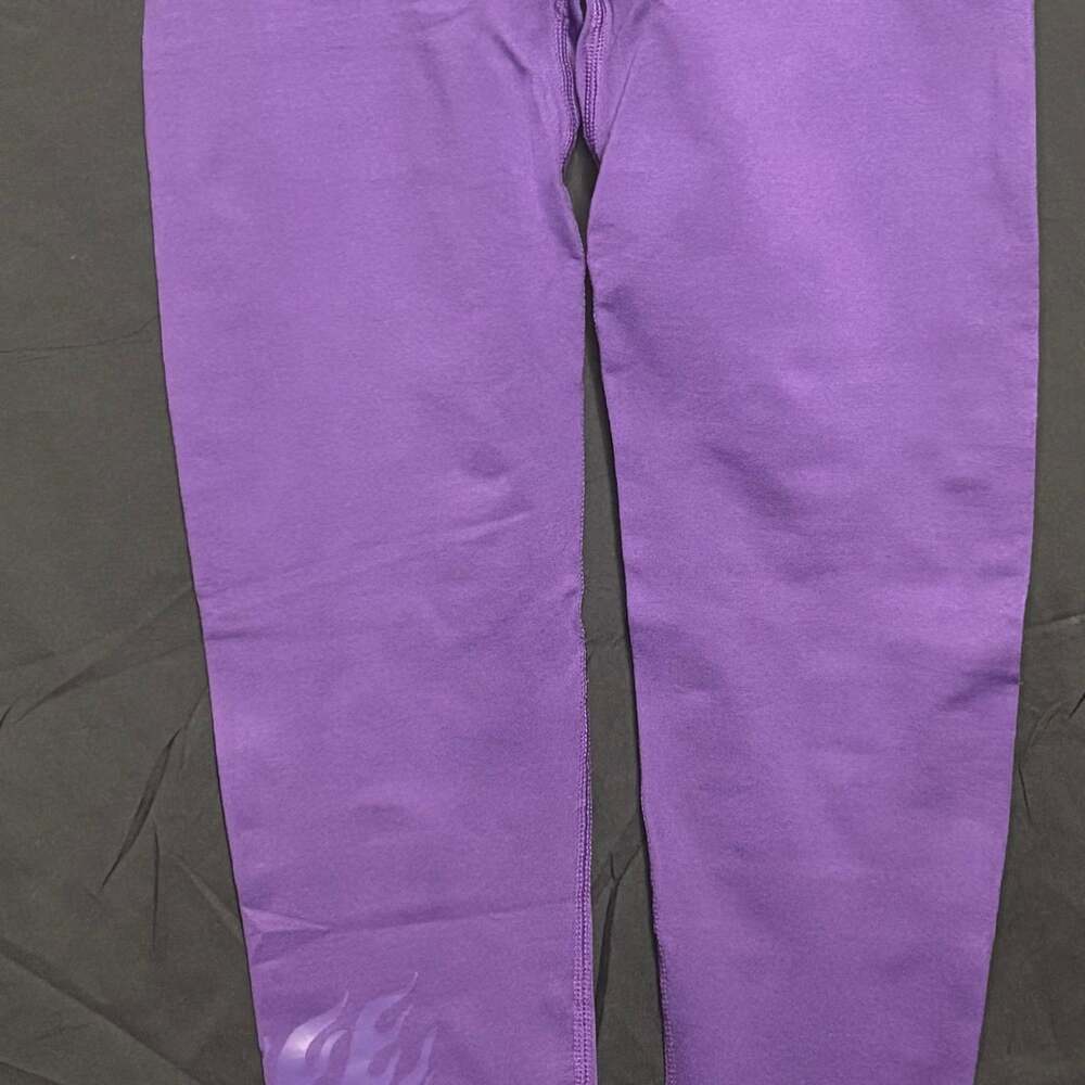 Civil Regime Purple Seamless Scrunched Butt Rose Flame Graphic Leggings